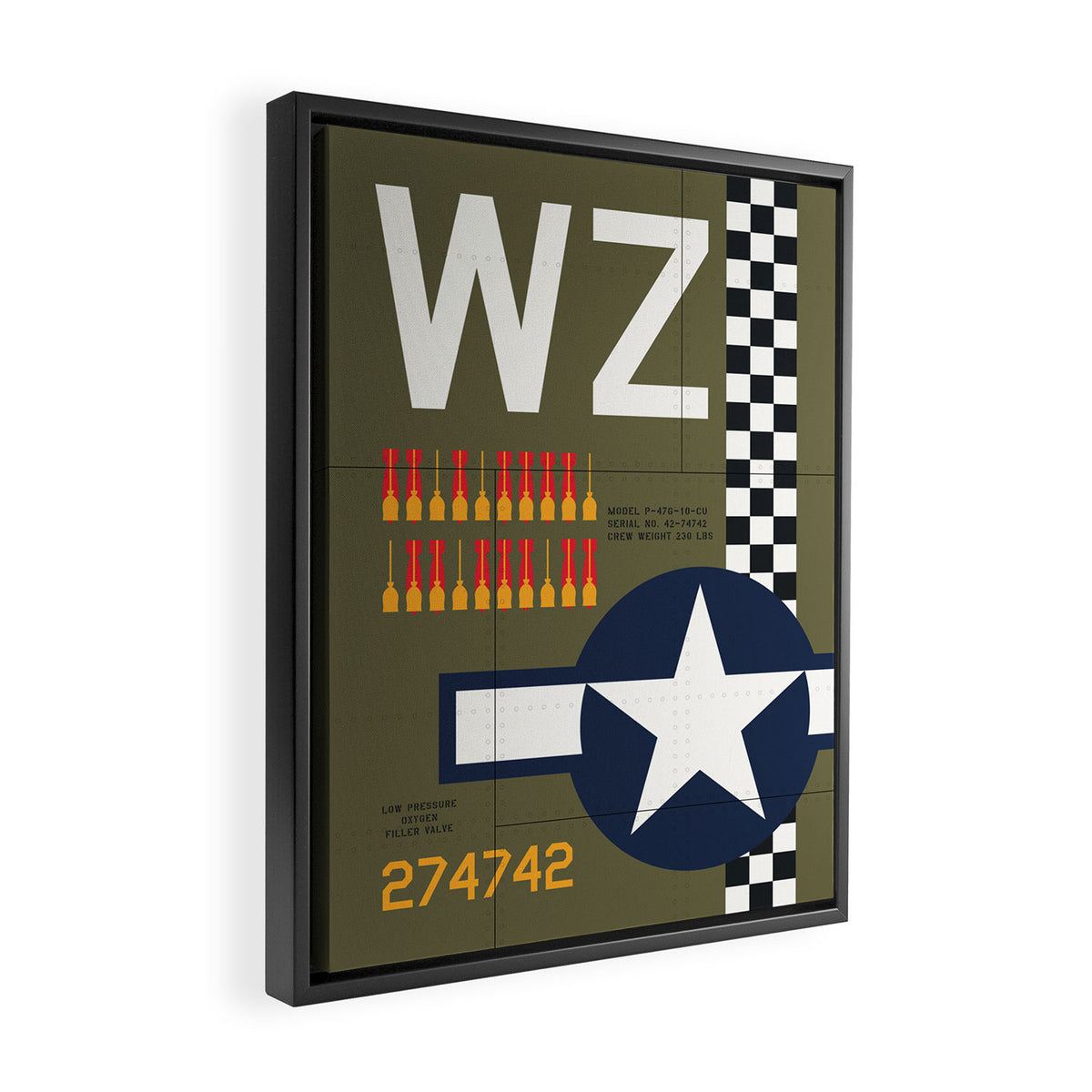 Aircraft Markings - USA P-47 Framed Canvas Print Gallery Image 2