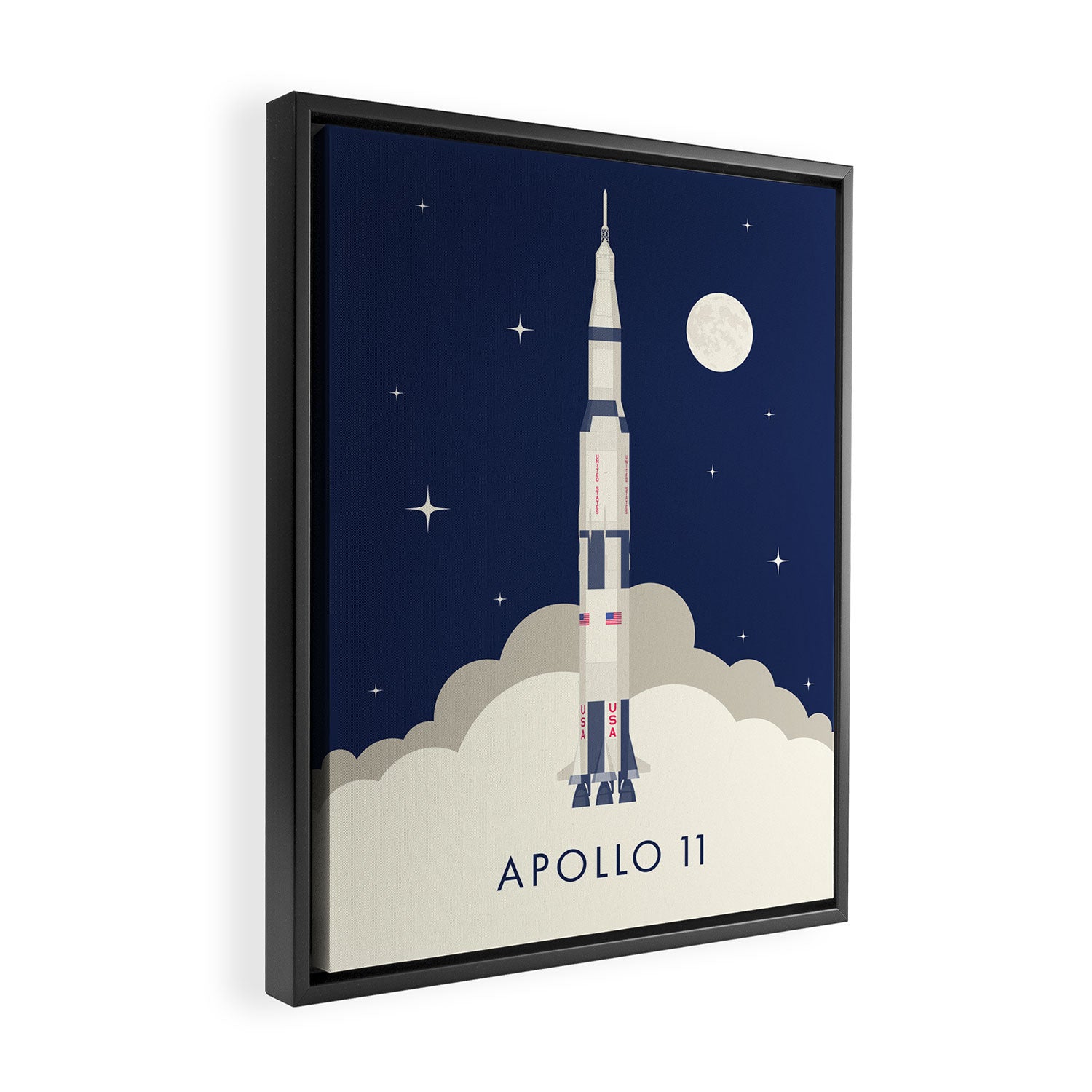 Apollo 11 Space - Saturn Rocket A Framed Canvas Print Gallery Image 2