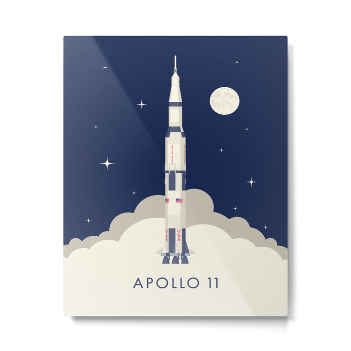 Apollo 11 Space - Saturn Rocket A Metal Print Gallery Image 1