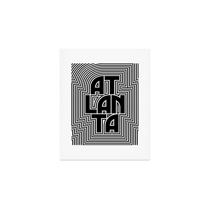 Atlanta City Text Pattern USA Art Print Gallery Image 1