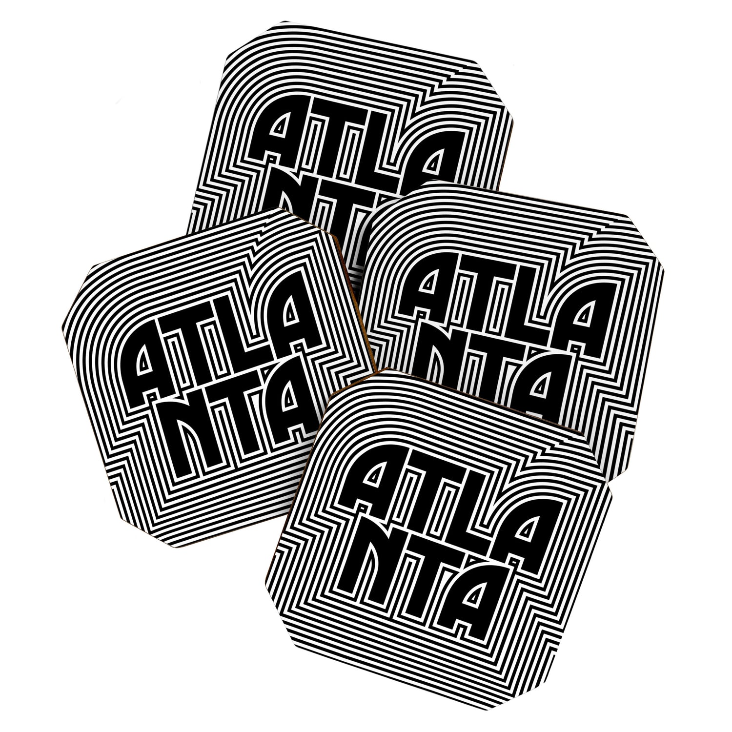 Atlanta City Text Pattern USA Coaster Gallery Image 1