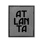 Atlanta City Text Pattern USA Framed Canvas Print Gallery Image 8