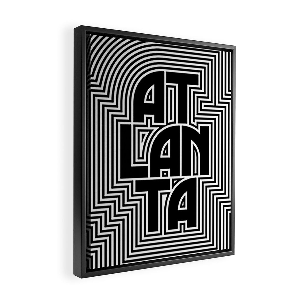 Atlanta City Text Pattern USA Framed Canvas Print Gallery Image 2