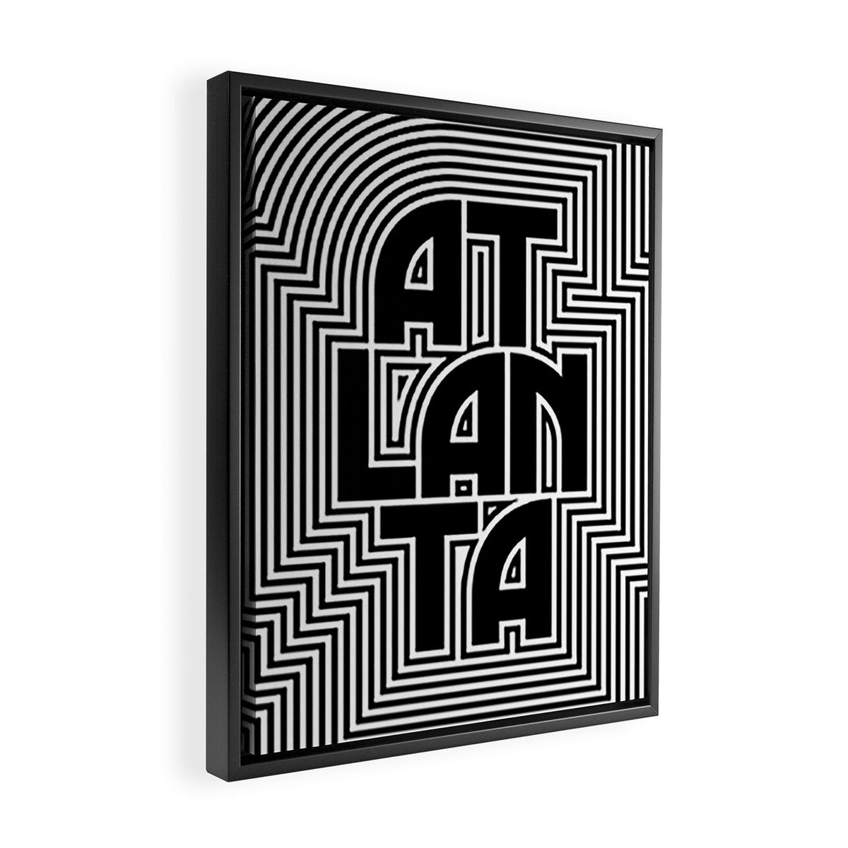 Atlanta City Text Pattern USA Framed Canvas Print Gallery Image 2