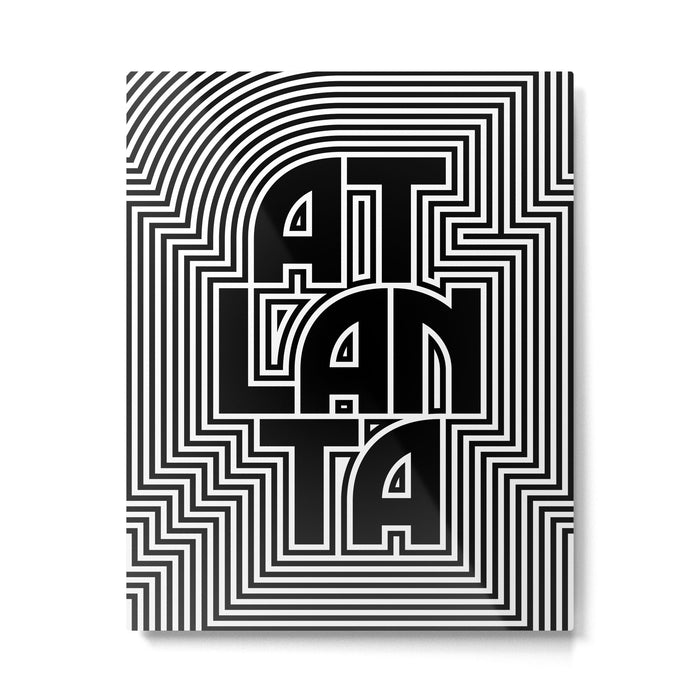Atlanta City Text Pattern USA Metal Print Gallery Image 1