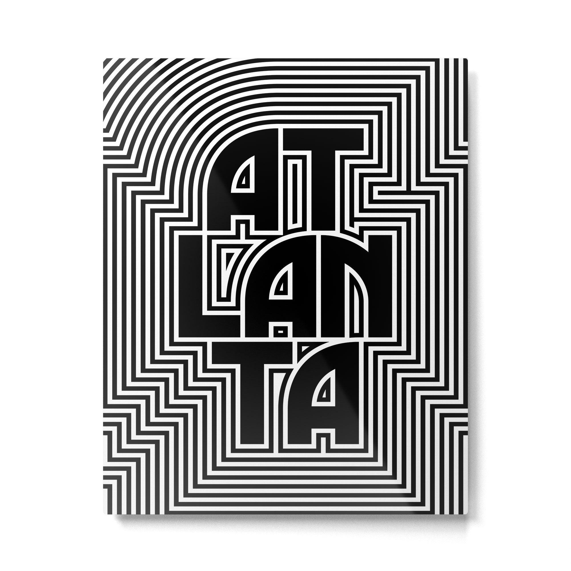 Atlanta City Text Pattern USA Metal Print Gallery Image 6