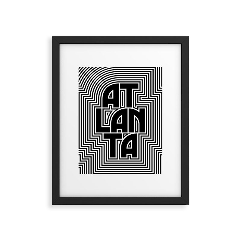 Atlanta City Text Pattern USA Framed Art Print Gallery Image 6