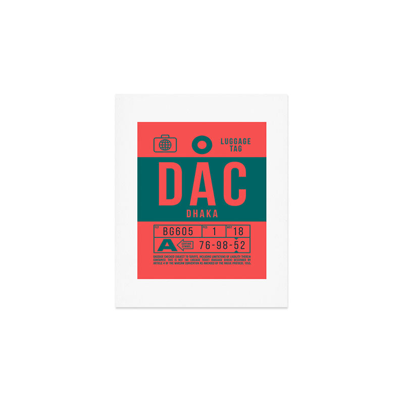 Luggage Tag B - DAC Dhaka Bangladesh Art Print Gallery Image 1