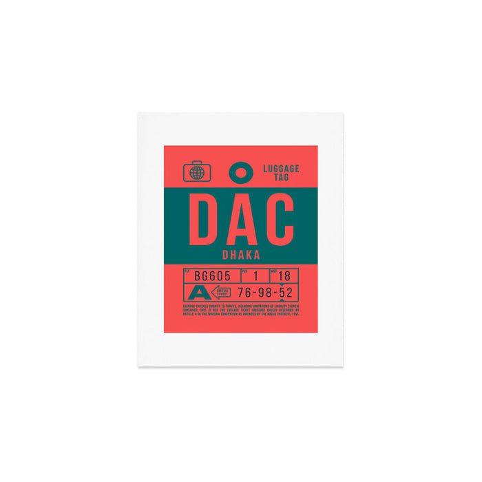 Luggage Tag B - DAC Dhaka Bangladesh Art Print Gallery Image 1