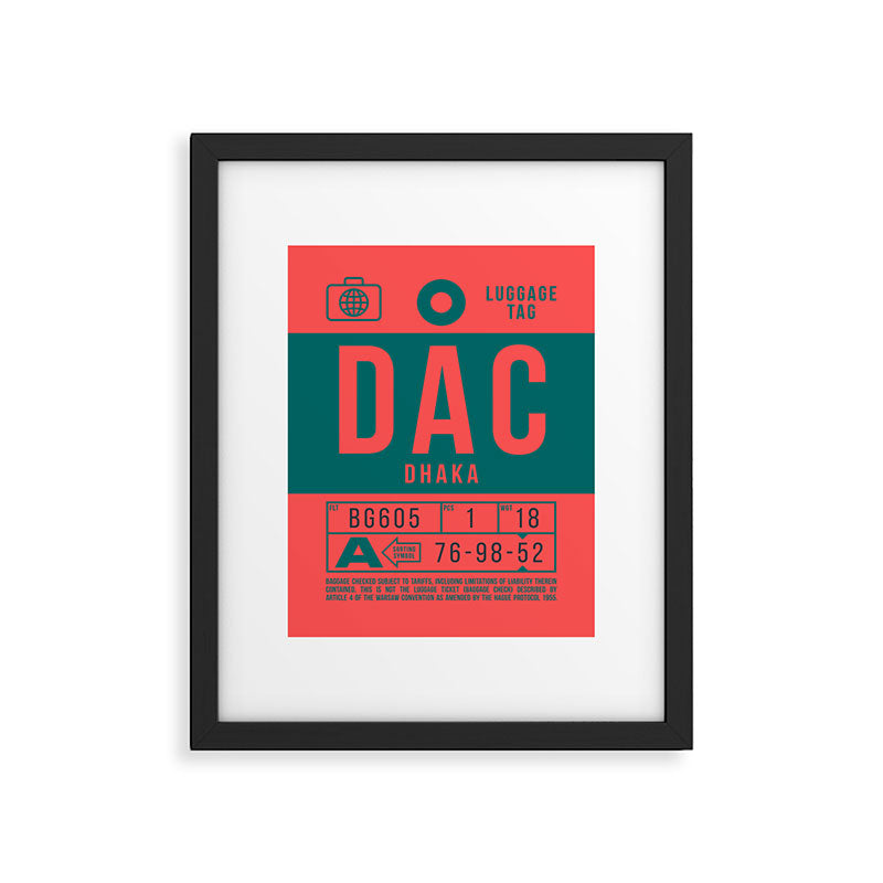 Luggage Tag B - DAC Dhaka Bangladesh Framed Art Print Gallery Image 6
