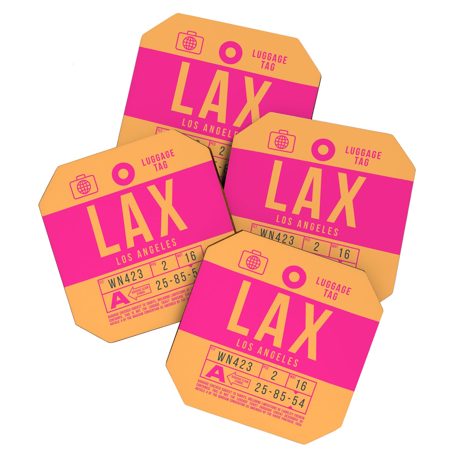 Luggage Tag B - LAX Los Angeles USA Coaster Gallery Image 1