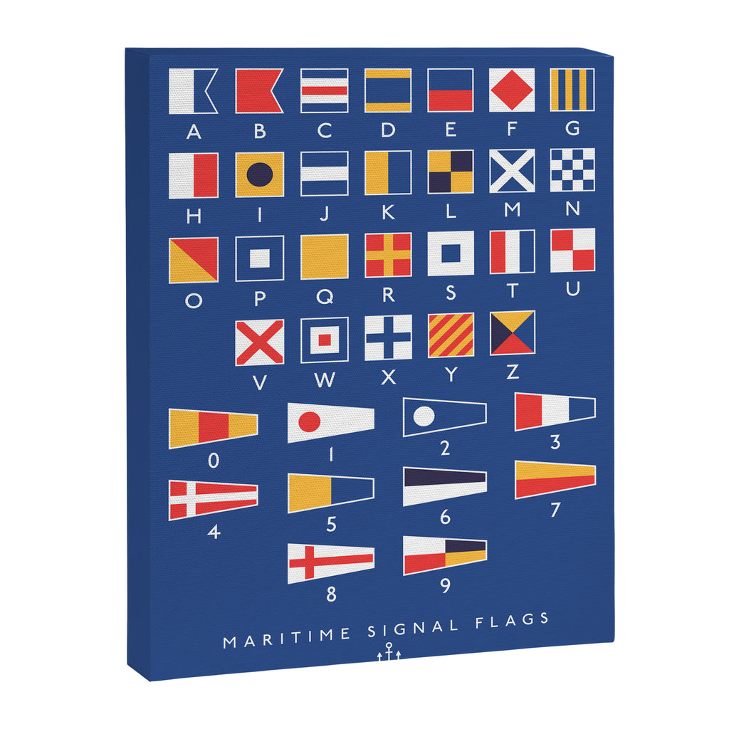 Maritime Nautical Signal Flags Chart - Navy Canvas Print Gallery Image 8