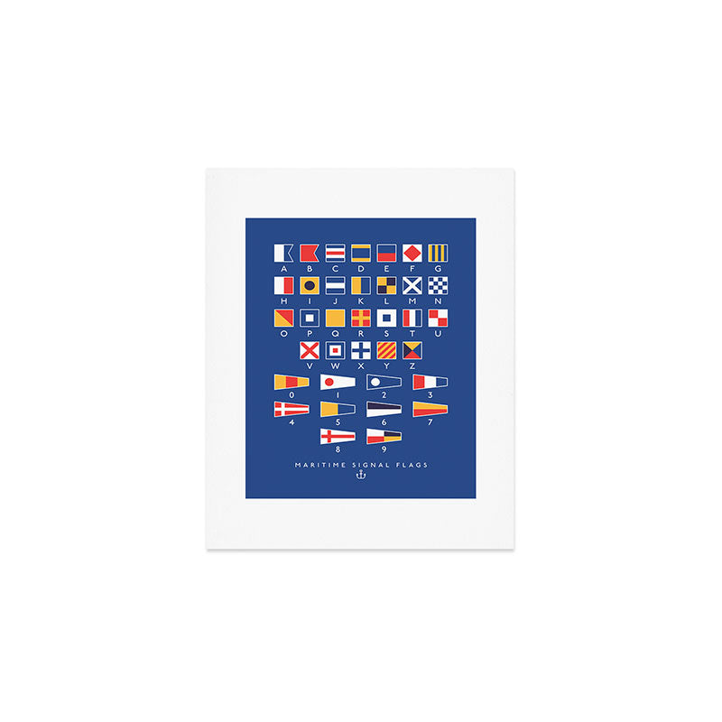 Maritime Nautical Signal Flags Chart - Navy Art Print Gallery Image 1