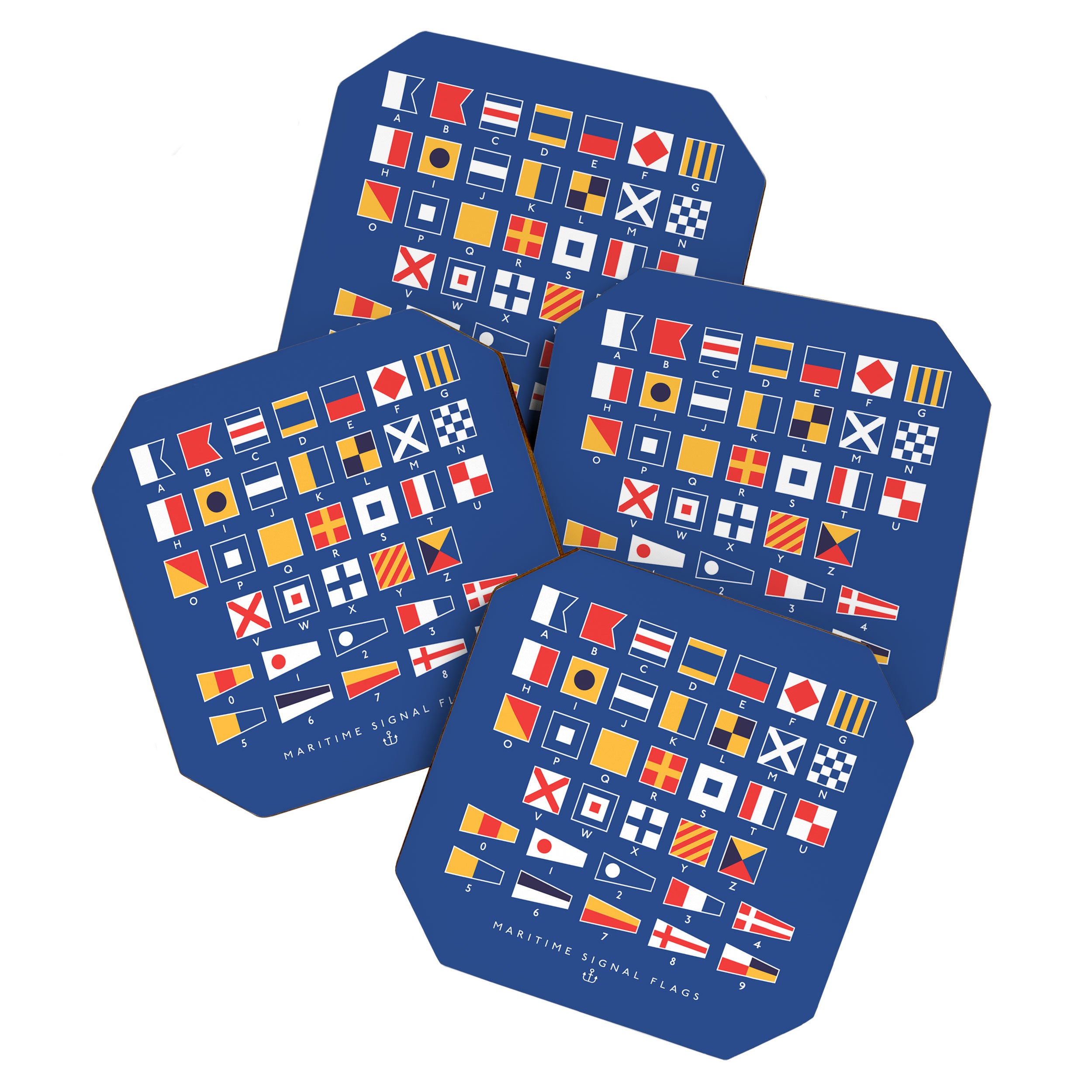 Maritime Nautical Signal Flags Chart - Navy Coaster Gallery Image 1
