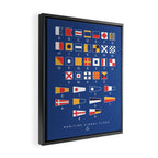 Maritime Nautical Signal Flags Chart - Navy Framed Canvas Print Gallery Image 2