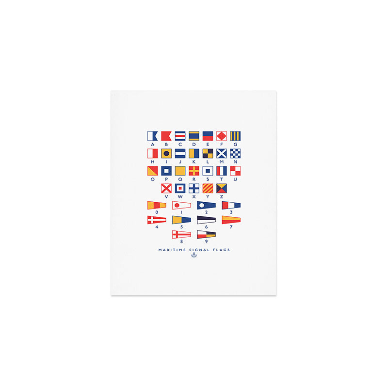 Maritime Nautical Signal Flags Chart - White Art Print Gallery Image 1