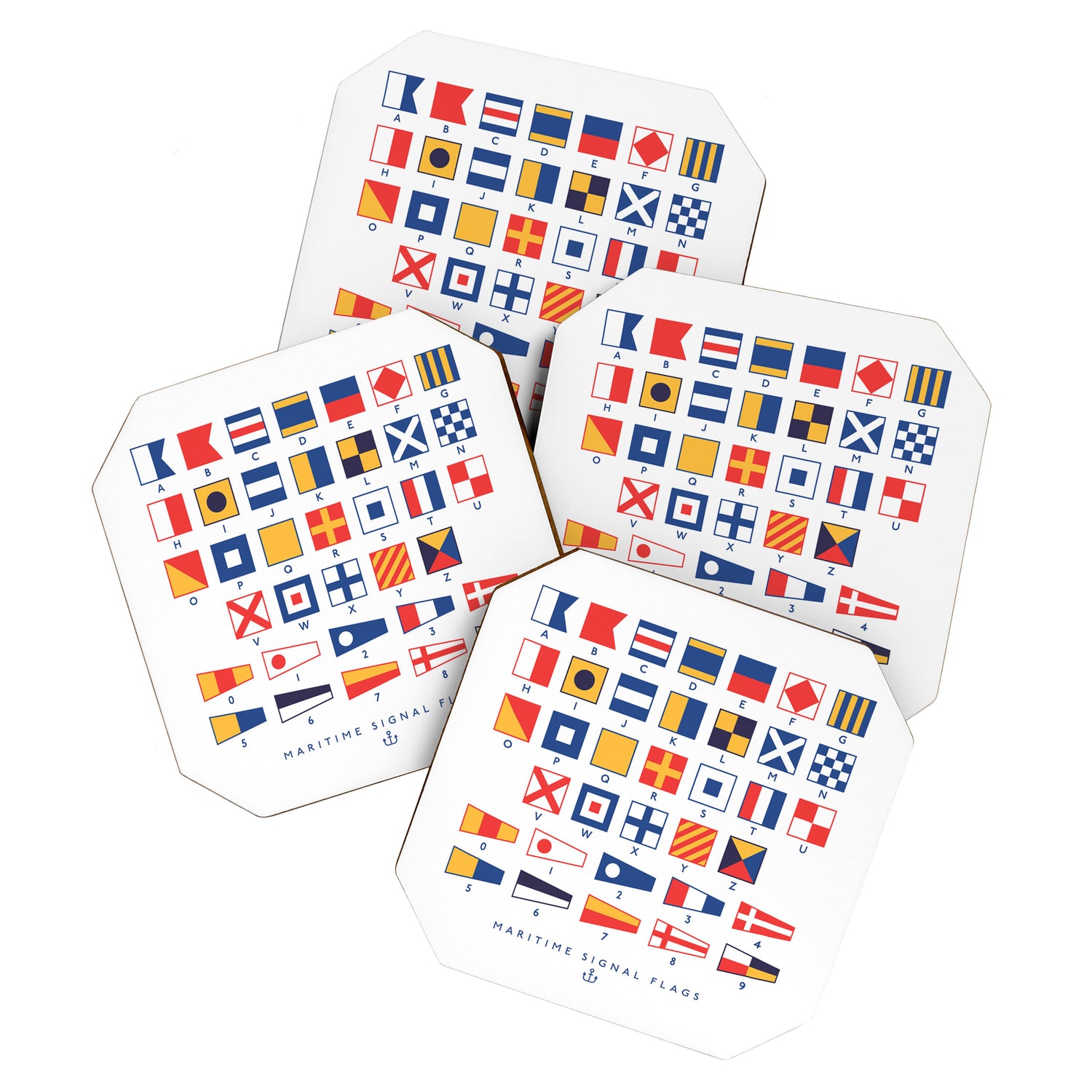 Maritime Nautical Signal Flags Chart - White Coaster Gallery Image 1