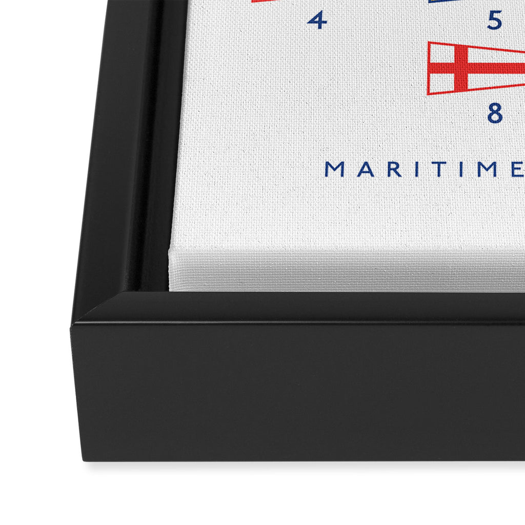 Maritime Nautical Signal Flags Chart - White Framed Canvas Print Gallery Image 3