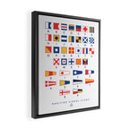 Maritime Nautical Signal Flags Chart - White Framed Canvas Print Gallery Image 2