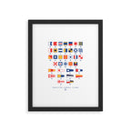 Maritime Nautical Signal Flags Chart - White Framed Art Print Gallery Image 6