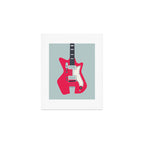 Retro 60s Surf Rock Electric Guitar - Slate Art Print Gallery Image 1