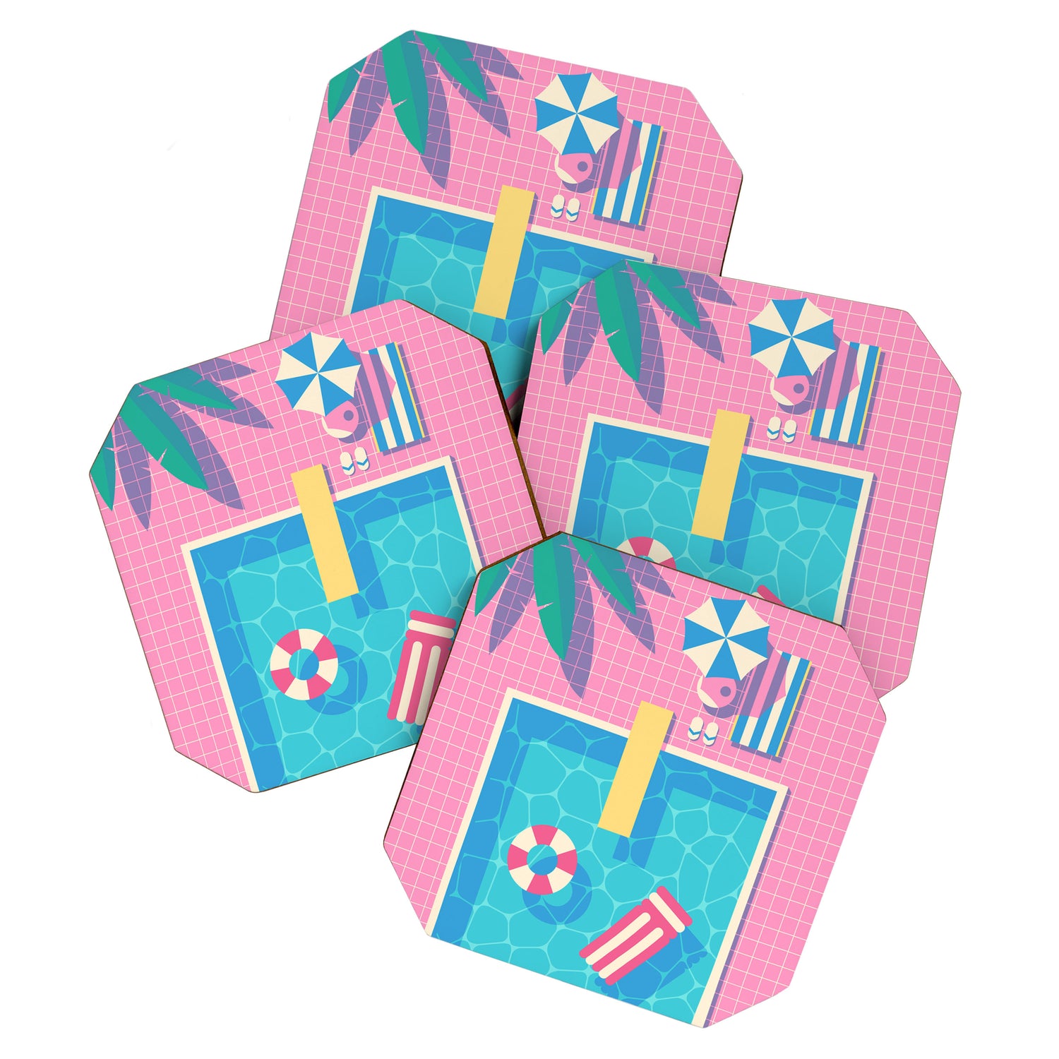 Retro 80s Swimming Pool Coaster Gallery Image 1