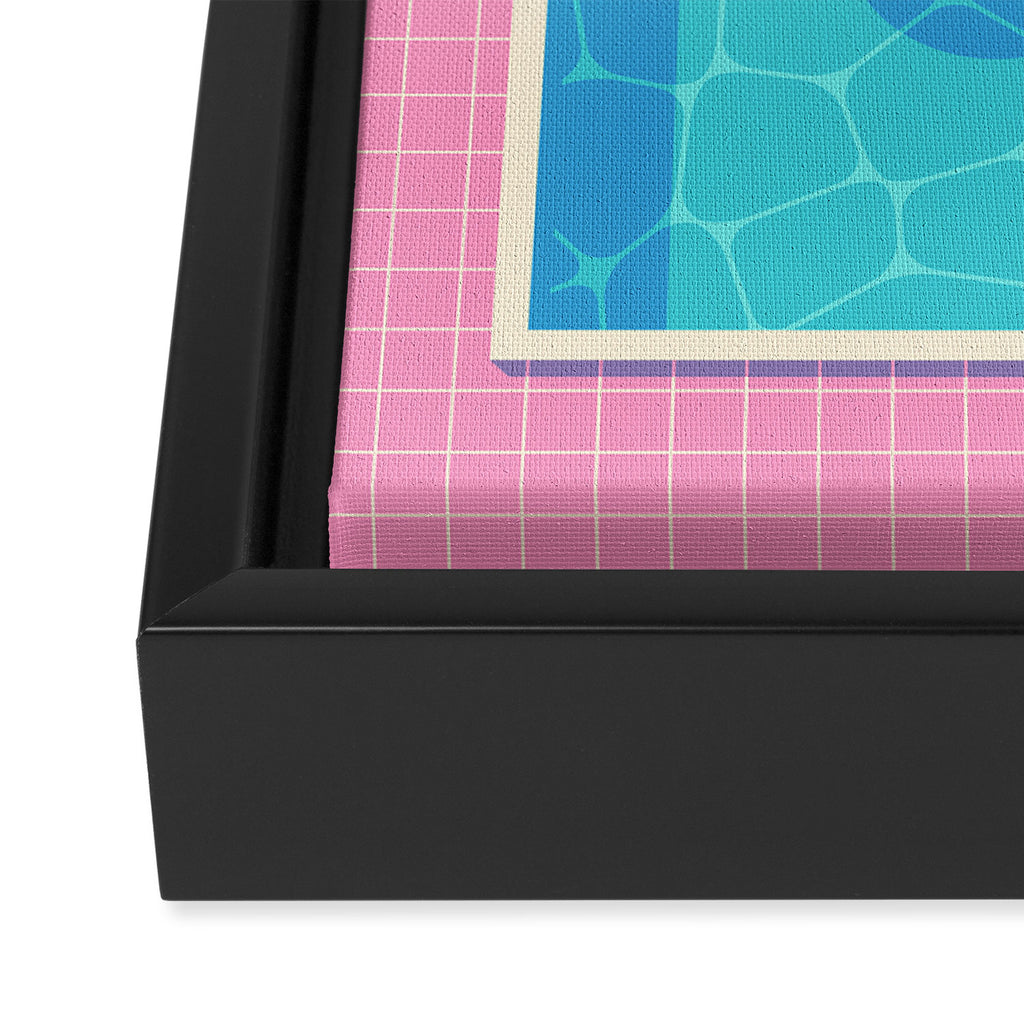 Retro 80s Swimming Pool Framed Canvas Print Gallery Image 3