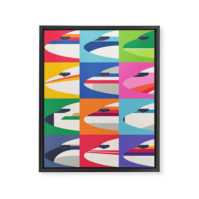 Retro Airline Nose Livery - USA Framed Canvas Print Gallery Image 1