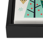 Retro Christmas Card Theme - Plain White Framed Canvas Print Gallery Image 3