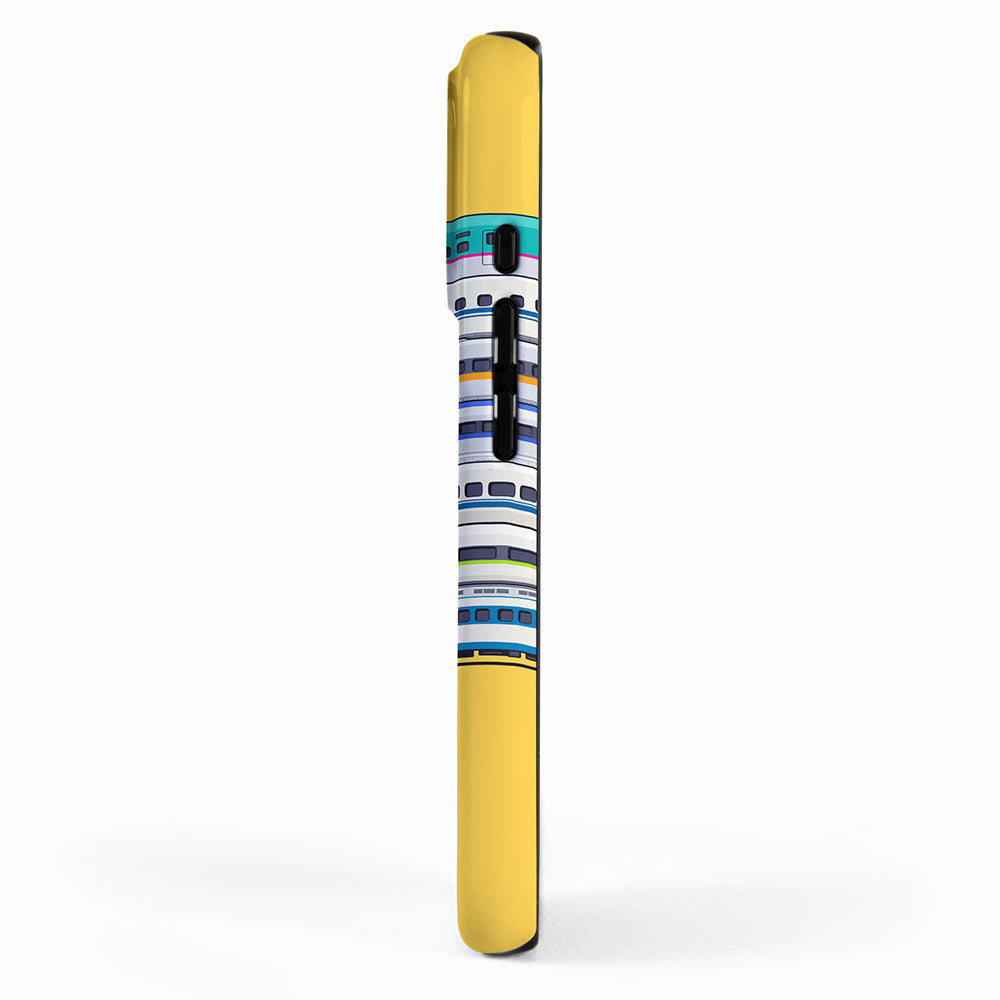 Shinkansen Bullet Train Evolution - Yellow iPhone Case Gallery Image 2