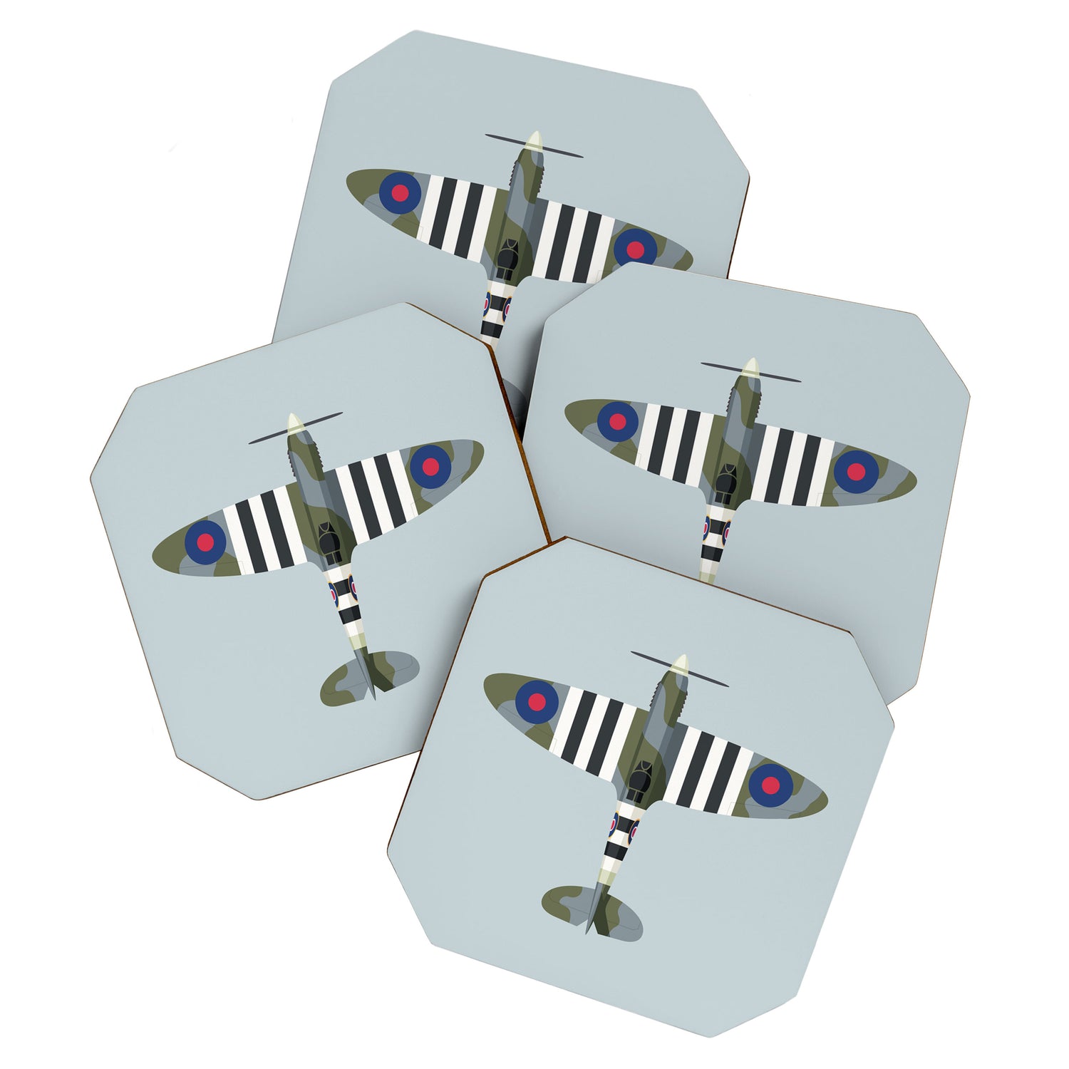 Spitfire WWII Fighter Aircraft - Grey Coaster Gallery Image 1