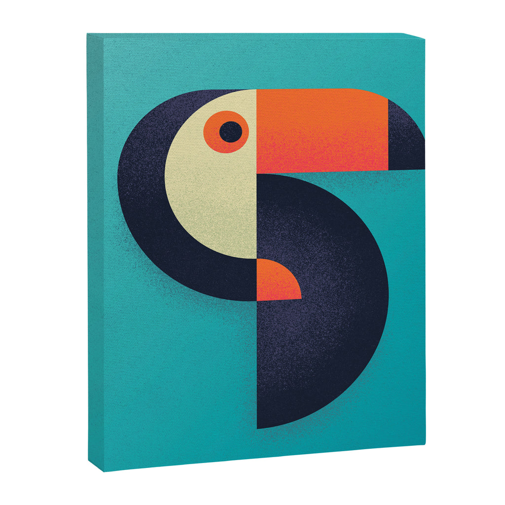 Toucan Geometric - Aqua Canvas Print Gallery Image 8