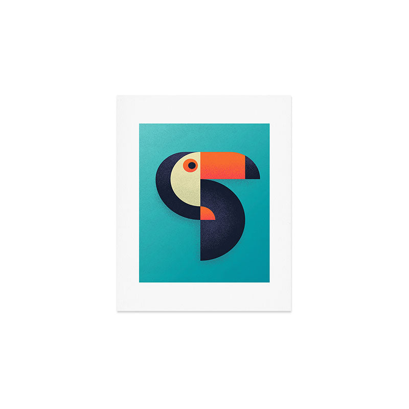 Toucan Geometric - Aqua Art Print Gallery Image 1