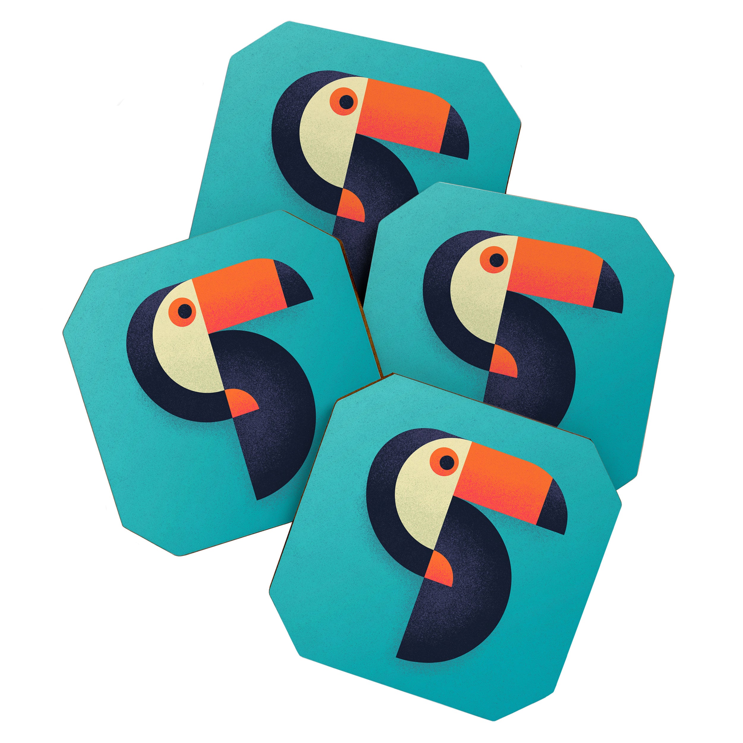Toucan Geometric - Aqua Coaster Gallery Image 1