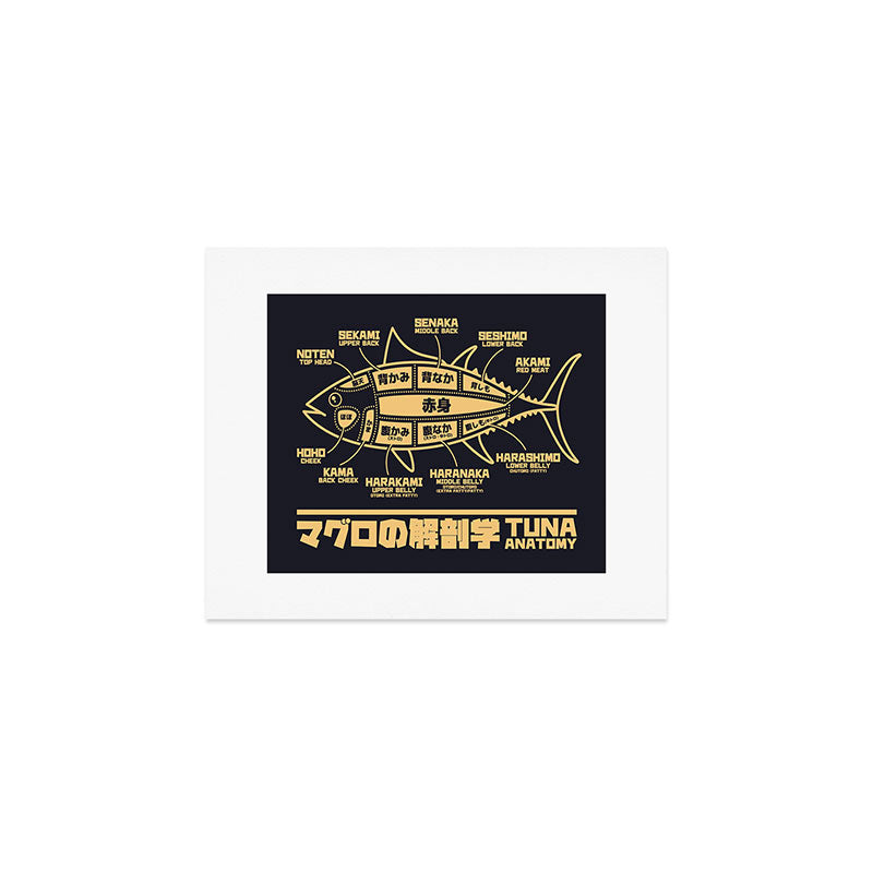 Tuna Anatomy Japanese Maguro Sushi - Black Sand Art Print Gallery Image 1