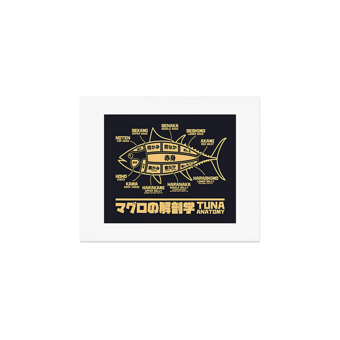 Tuna Anatomy Japanese Maguro Sushi - Black Sand Art Print Gallery Image 1