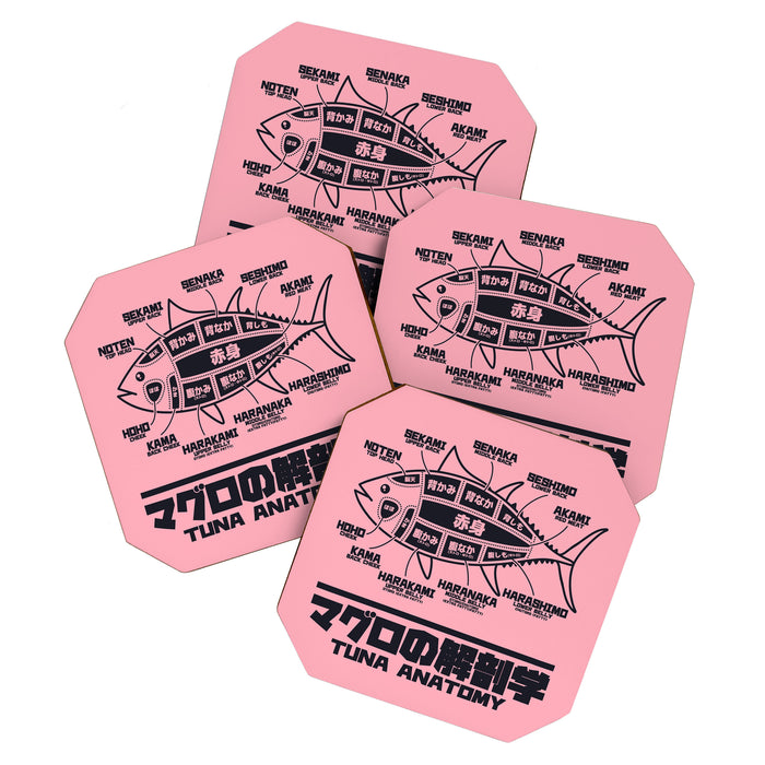 Tuna Anatomy Japanese Maguro Sushi - Coral Coaster Gallery Image 1