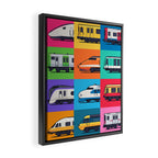 World Trains Grid Pattern Framed Canvas Print Gallery Image 2