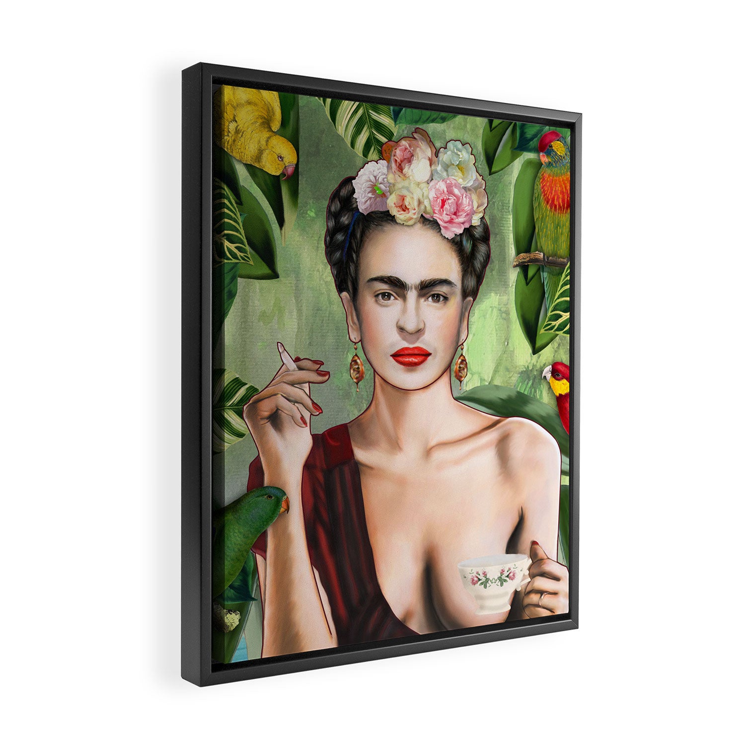 Frida con Amigos Framed Canvas Print Gallery Image 2