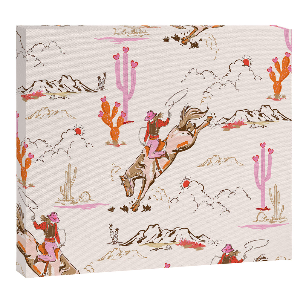 Equestrian Cowgirl Western Rodeo Pattern Canvas Print Gallery Image 12