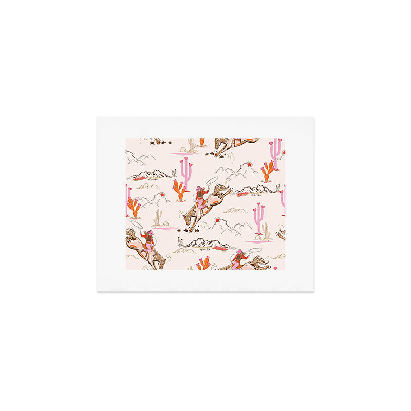 Equestrian Cowgirl Western Rodeo Pattern Art Print Gallery Image 1