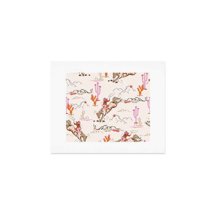Equestrian Cowgirl Western Rodeo Pattern Art Print Gallery Image 1