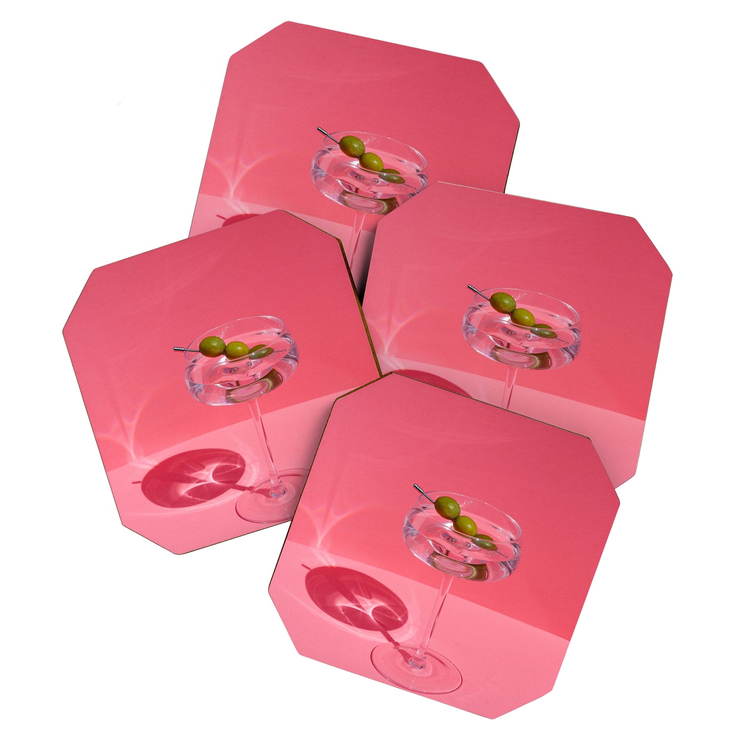 Hot Pink Martini Coaster Gallery Image 1
