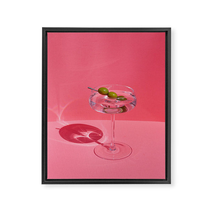 Hot Pink Martini Framed Canvas Print Gallery Image 1