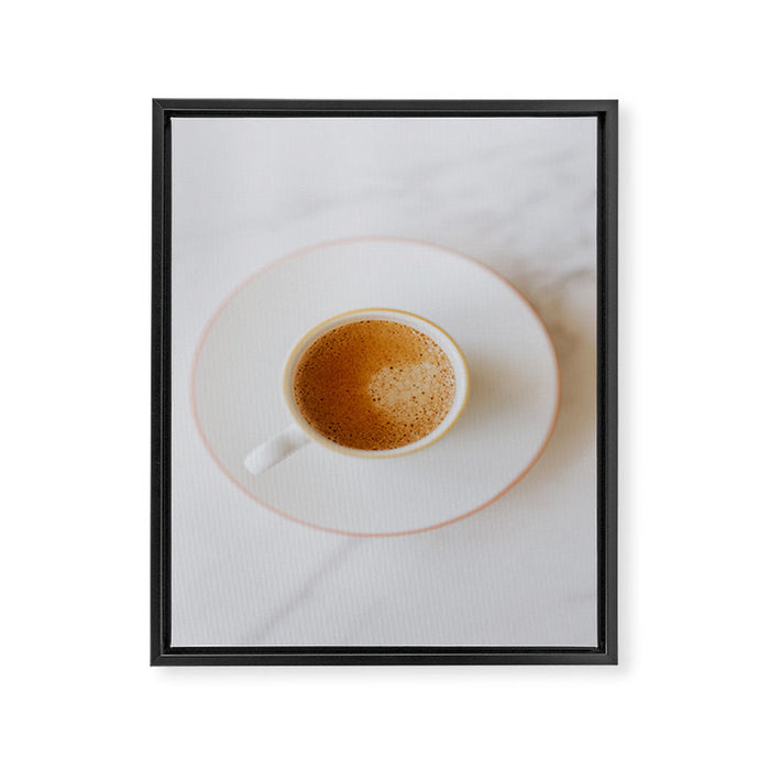 Latte, White Marble Framed Canvas Print Gallery Image 1