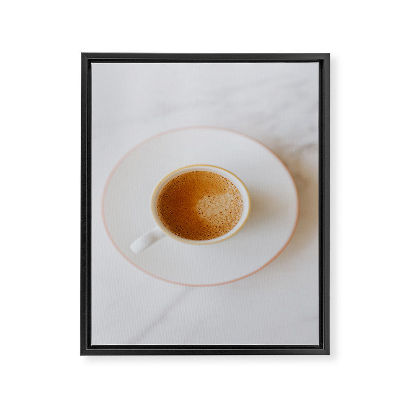 Latte, White Marble Framed Canvas Print Gallery Image 6