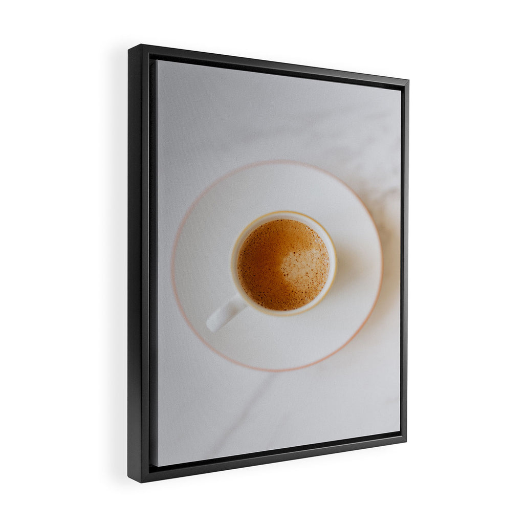 Latte, White Marble Framed Canvas Print Gallery Image 2