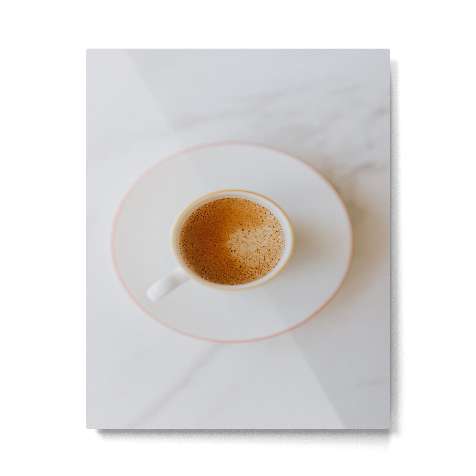 Latte, White Marble Metal Print Gallery Image 4