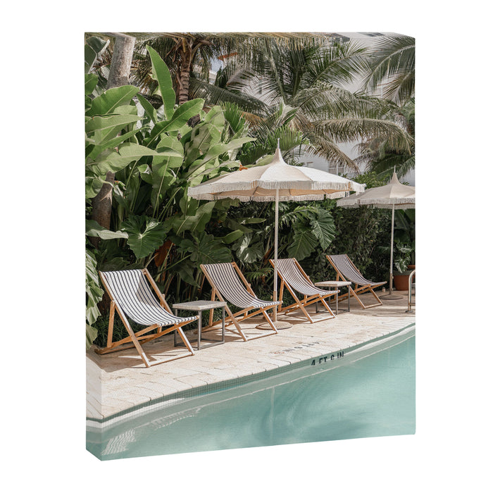 Miami Beach, Florida, Poolside Palm Trees Canvas Print Gallery Image 1