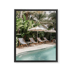 Miami Beach, Florida, Poolside Palm Trees Framed Canvas Print Gallery Image 6